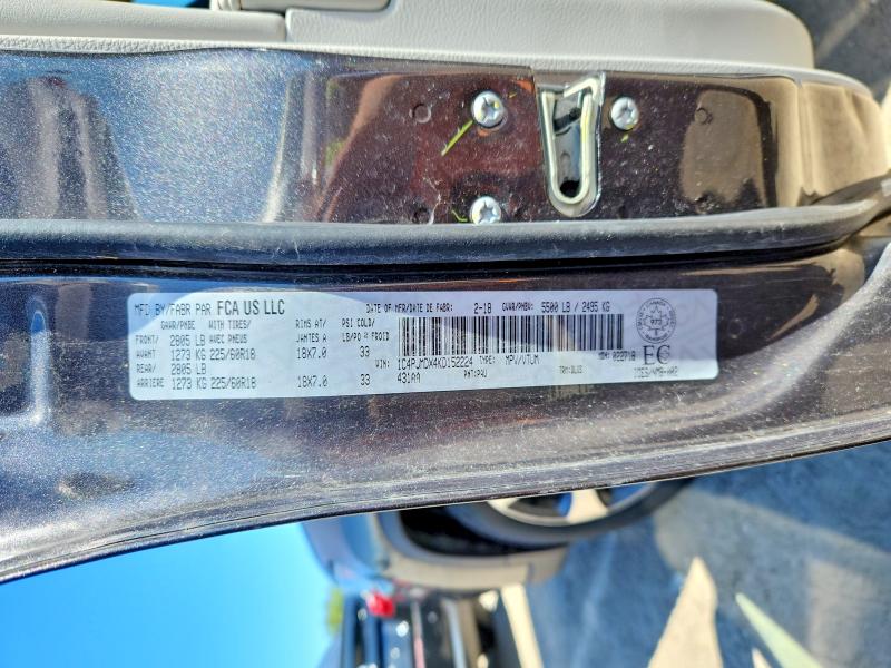 Продажа на аукционе авто 2019 Jeep Cherokee, vin: 1C4PJMDX4KD152224, номер лота: 60064616