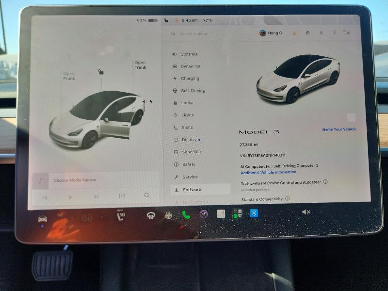 59189546 :رقم المزاد ، 5YJ3E1EA0NF148311 vin ، 2022 Tesla Model 3 مزاد بيع