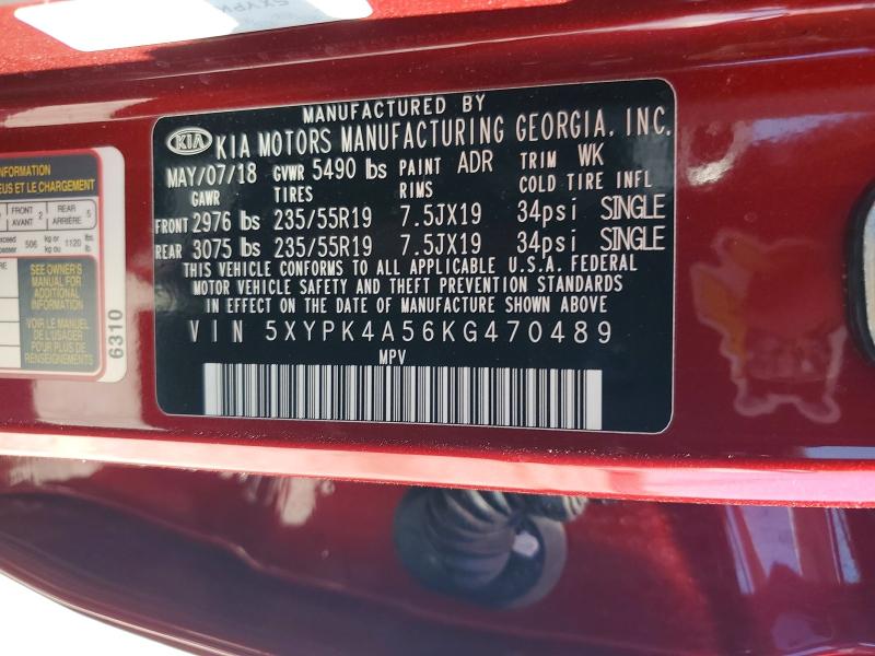 Aukcja sprzedaży 2019 Kia Sorento, vin: 5XYPK4A56KG470489, numer aukcji: 59874196