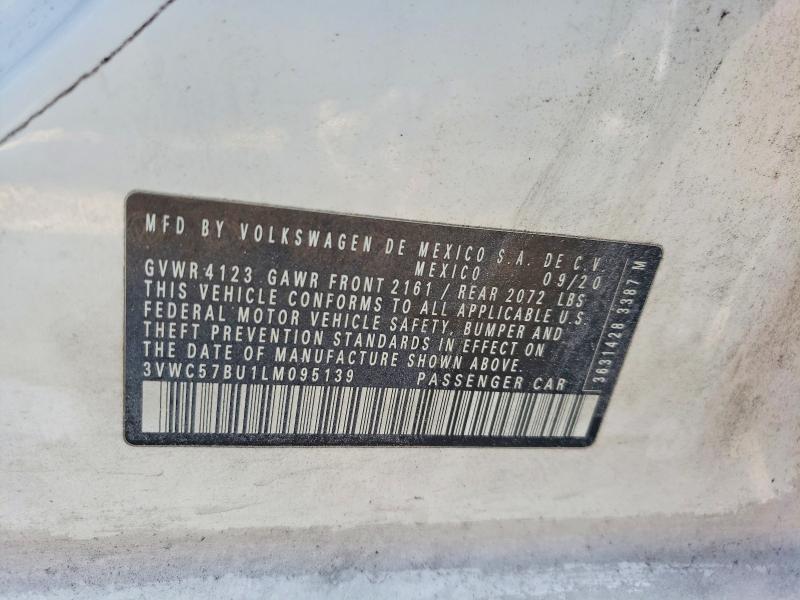 63032406 :رقم المزاد ، 3VWC57BU1LM095139 vin ، 2020 Volkswagen Jetta مزاد بيع