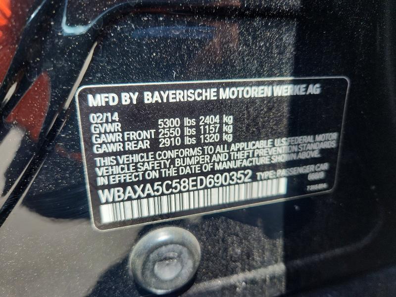 57595206 :رقم المزاد ، WBAXA5C58ED690352 vin ، 2014 Bmw 535 مزاد بيع