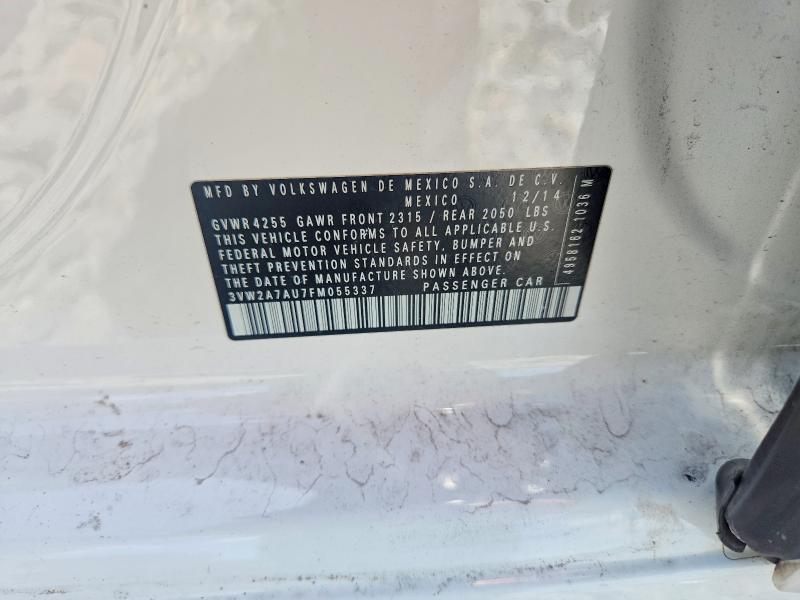 Aukcja sprzedaży 2015 Volkswagen Golf, vin: 3VW2A7AU7FM055337, numer aukcji: 60315616