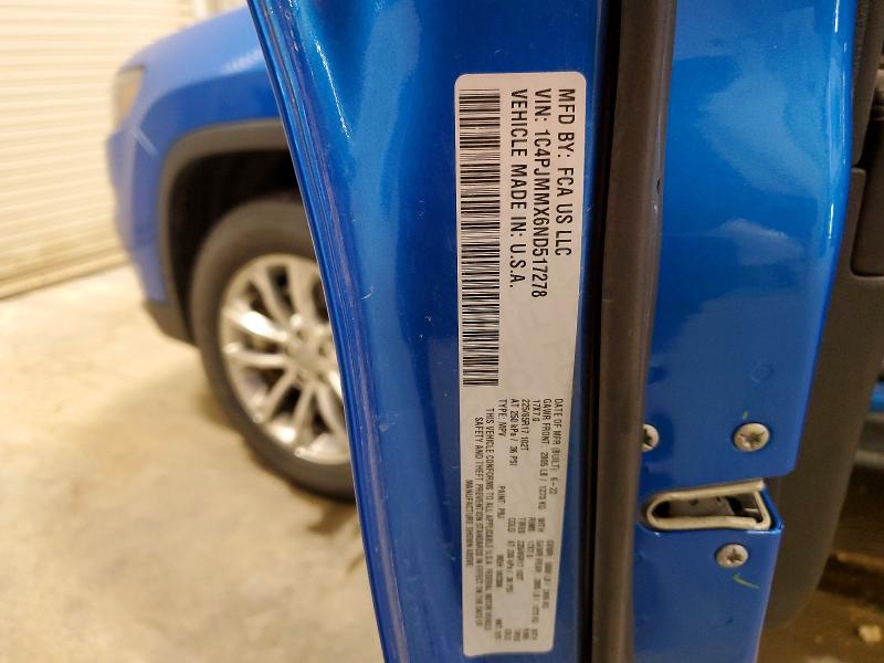 59660906 :رقم المزاد ، 1C4PJMMX6ND517278 vin ، 2022 Jeep Cherokee مزاد بيع