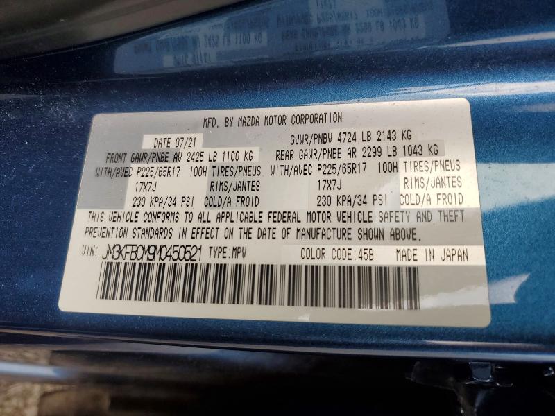 Auction sale of the 2021 Mazda Cx-5, vin: JM3KFBCM9M0450521, lot number: 62893686