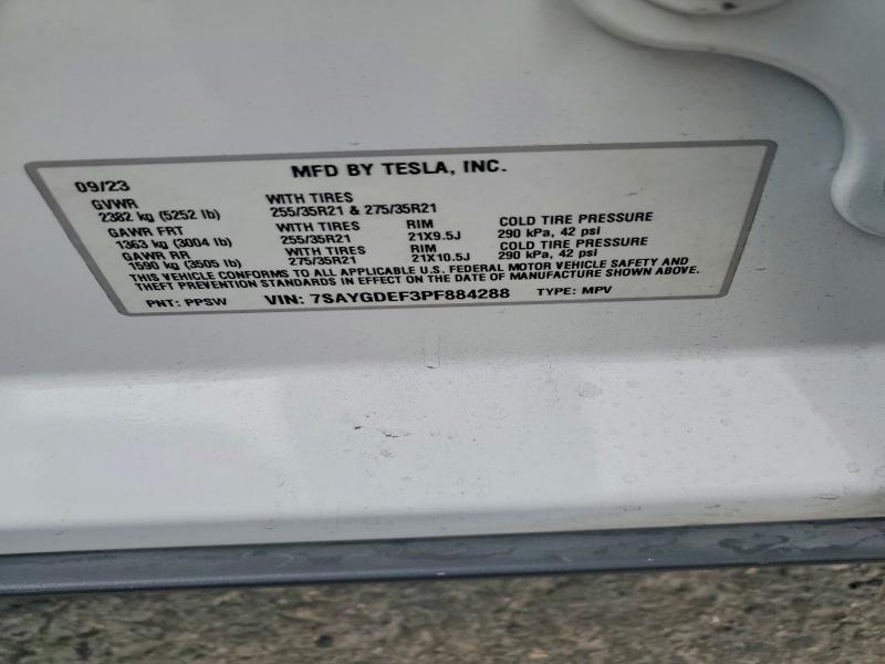 Aukcja sprzedaży 2023 Tesla Model Y, vin: 7SAYGDEF3PF884288, numer aukcji: 59806526
