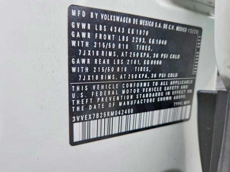 Продаж на аукціоні авто 2024 Volkswagen Taos, vin: 3VVEX7B25RM042460, номер лоту: 58487336
