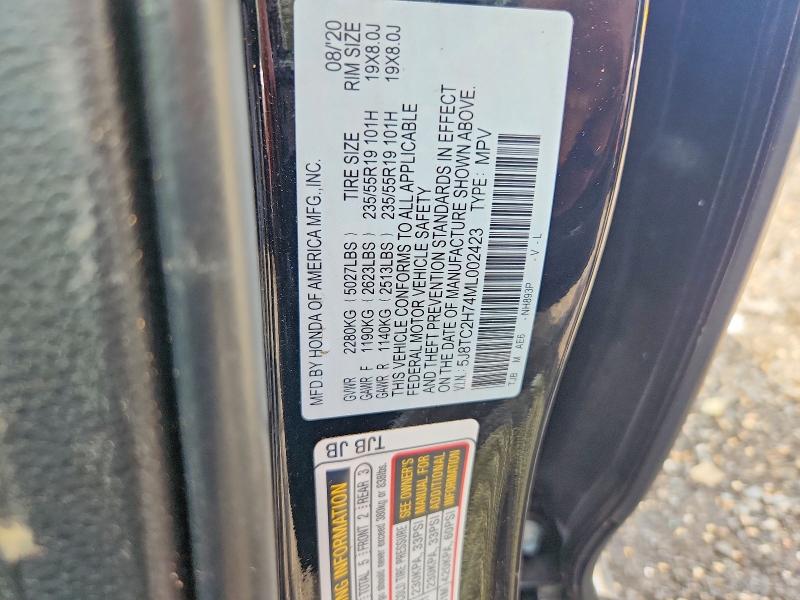 60740686 :رقم المزاد ، 5J8TC2H74ML002423 vin ، 2021 Acura Rdx مزاد بيع