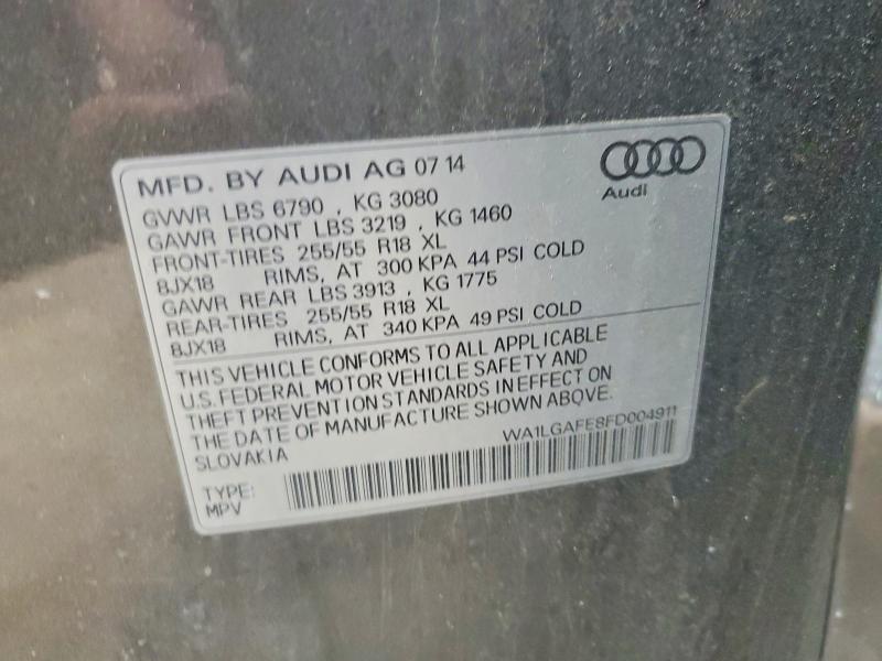 Продажа на аукционе авто 2015 Audi Q7, vin: WA1LGAFE8FD004911, номер лота: 60981356