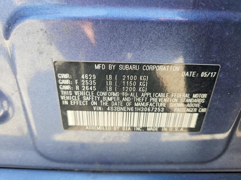 59347236 :رقم المزاد ، 4S3BNEN61H3067253 vin ، 2017 Subaru Legacy مزاد بيع