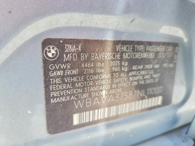 Продаж на аукціоні авто 2007 Bmw 328, vin: WBAVA37587NL11000, номер лоту: 63013346