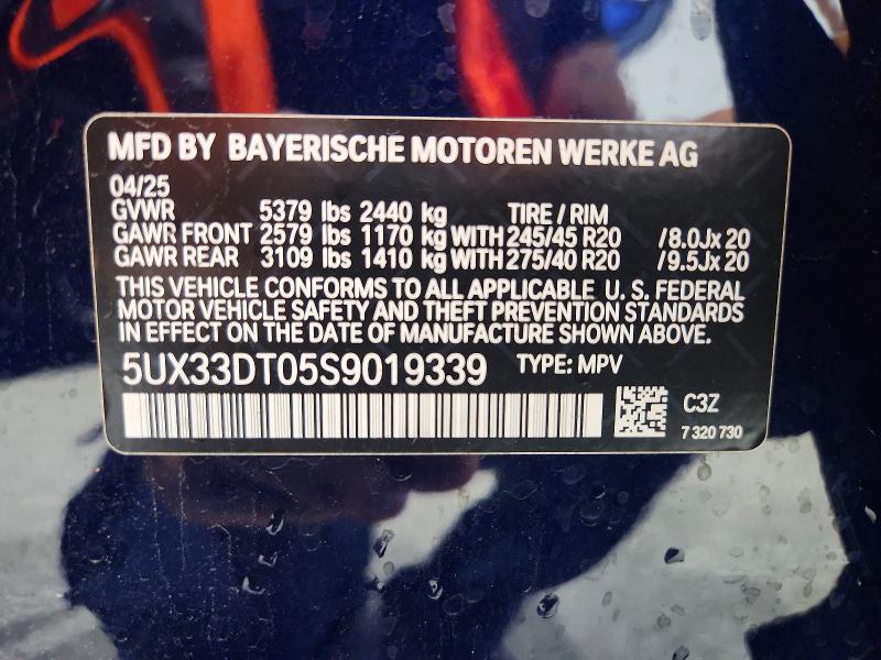 Aukcja sprzedaży 2025 Bmw X4, vin: 5UX33DT05S9019339, numer aukcji: 62874476