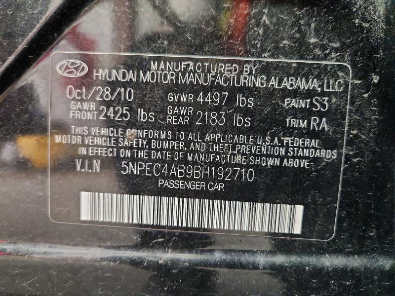 Aukcja sprzedaży 2011 Hyundai Sonata, vin: 5NPEC4AB9BH192710, numer aukcji: 59129756