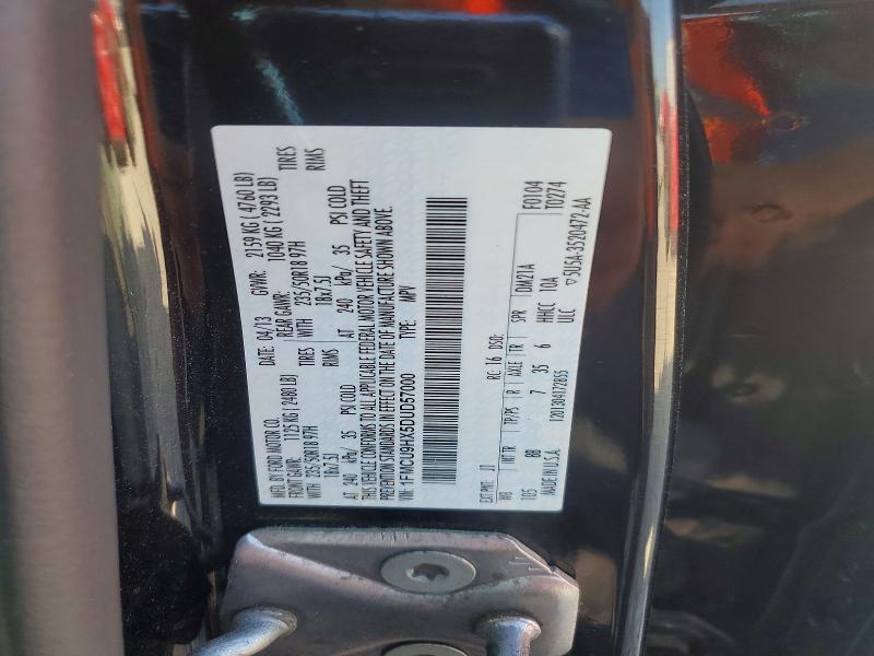 2013 Ford Escape მანქანა იყიდება აუქციონზე, vin: 1FMCU9HX5DUD57000, აუქციონის ნომერი: 59340156