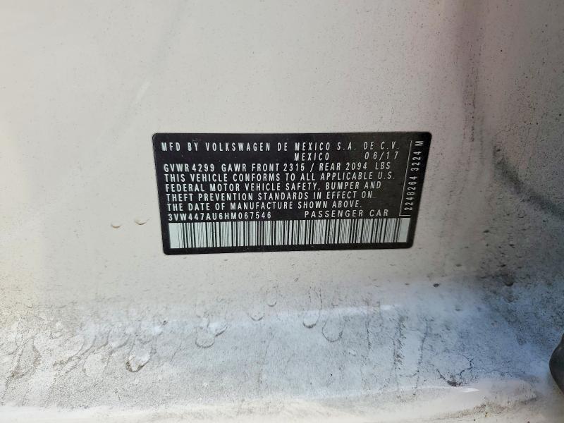 60553966 :رقم المزاد ، 3VW447AU6HM067546 vin ، 2017 Volkswagen Gti مزاد بيع