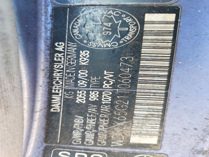 Продажа на аукционе авто 2001 Mercedes-benz Clk, vin: WDBLK65G21T060473, номер лота: 61212576
