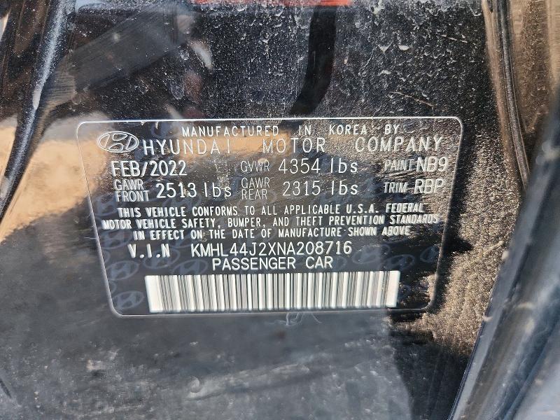 Aukcja sprzedaży 2022 Hyundai Sonata, vin: KMHL44J2XNA208716, numer aukcji: 59221586