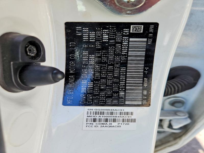Aukcja sprzedaży 2018 Honda Civic, vin: JHMFC1F88JX013705, numer aukcji: 59857546