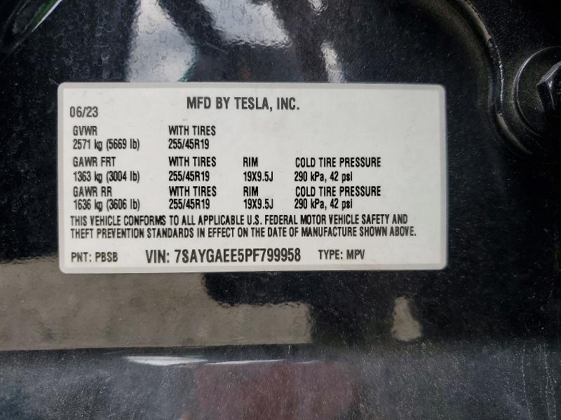 Aukcja sprzedaży 2023 Tesla Model Y, vin: 7SAYGAEE5PF799958, numer aukcji: 61948496