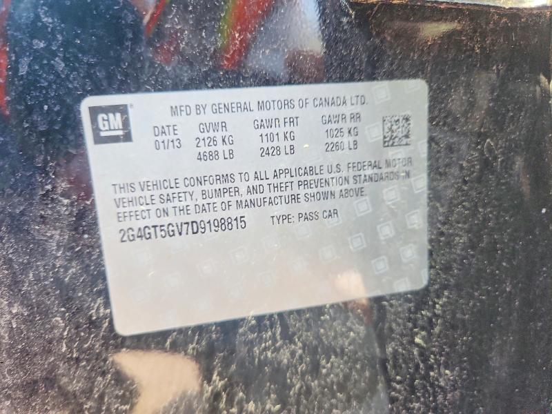 2013 Buick Regal მანქანა იყიდება აუქციონზე, vin: 2G4GT5GV7D9198815, აუქციონის ნომერი: 60996436