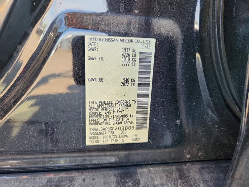 61389736 :رقم المزاد ، 1N4AL3AP0GC203803 vin ، 2016 Nissan Altima مزاد بيع