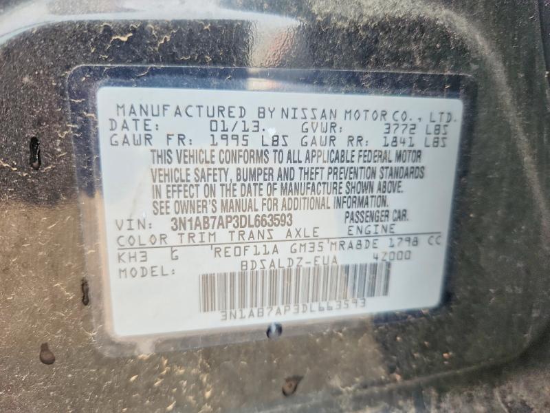Продаж на аукціоні авто 2013 Nissan Sentra, vin: 3N1AB7AP3DL663593, номер лоту: 62337806