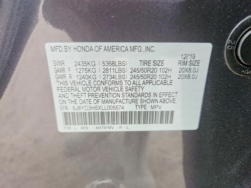 Продажа на аукционе авто 2020 Acura Mdx, vin: 5J8YD3H5XLL005574, номер лота: 60022776