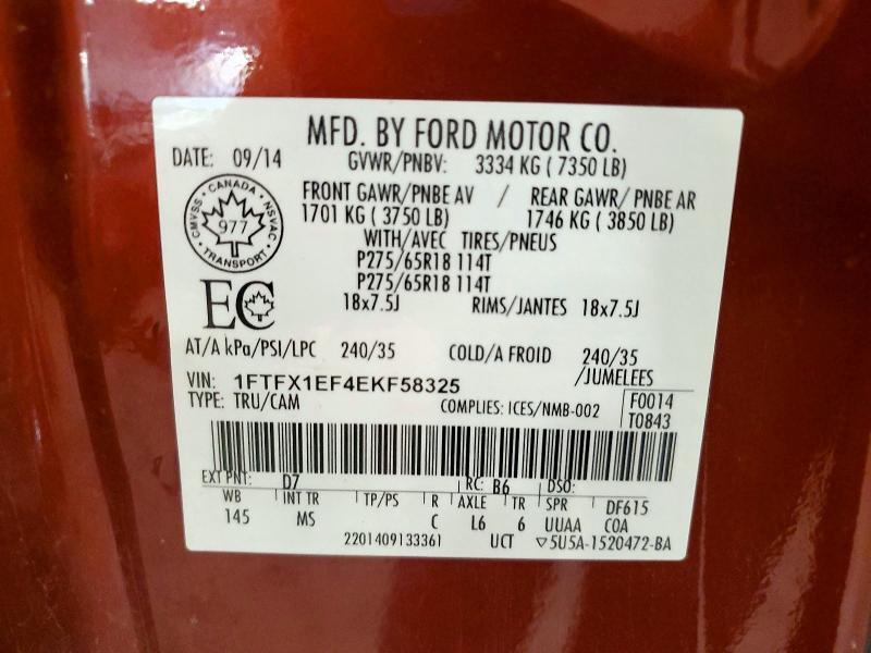 Aukcja sprzedaży 2014 Ford F150, vin: 1FTFX1EF4EKF58325, numer aukcji: 60809666