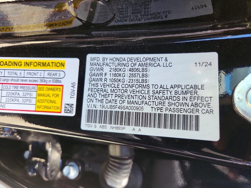 Aukcja sprzedaży 2025 Acura Tlx, vin: 19UUB5F49SA000905, numer aukcji: 61741986