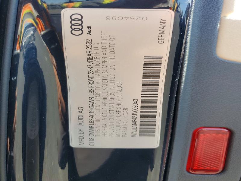 59357886 :رقم المزاد ، WAULMAF42JN009043 vin ، 2018 Audi A4 مزاد بيع
