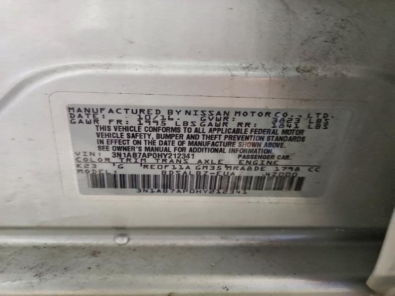Продаж на аукціоні авто 2017 Nissan Sentra, vin: 3N1AB7AP0HY212341, номер лоту: 63191386