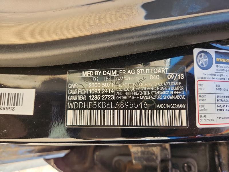 61596296 :رقم المزاد ، WDDHF5KB6EA895546 vin ، 2014 Mercedes-benz E مزاد بيع