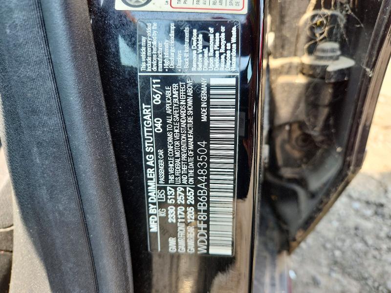 2011 Mercedes-benz E მანქანა იყიდება აუქციონზე, vin: WDDHF8HB6BA483504, აუქციონის ნომერი: 59576406