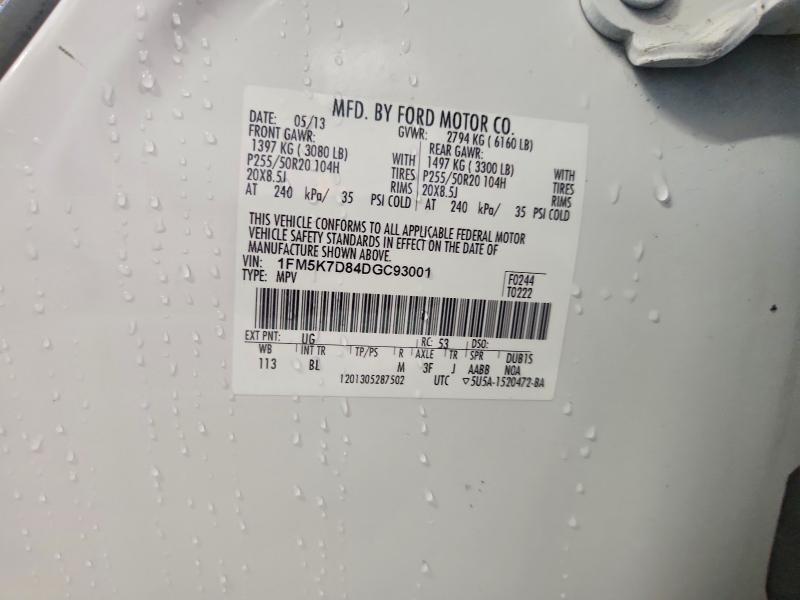2013 Ford Explorer მანქანა იყიდება აუქციონზე, vin: 1FM5K7D84DGC93001, აუქციონის ნომერი: 62946666