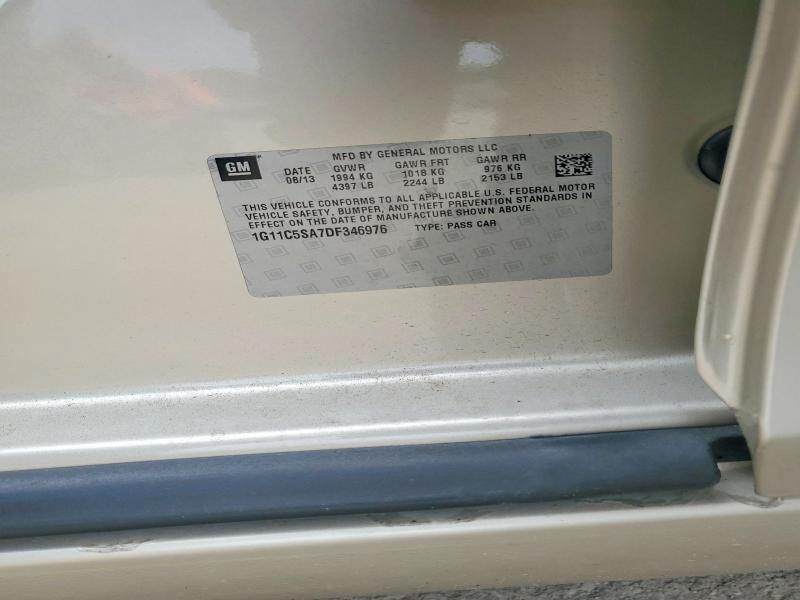 2013 Chevrolet Malibu მანქანა იყიდება აუქციონზე, vin: 1G11C5SA7DF346976, აუქციონის ნომერი: 62310666