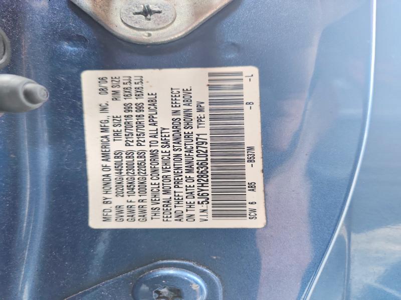 61812496 :رقم المزاد ، 5J6YH28636L027971 vin ، 2006 Honda Element مزاد بيع