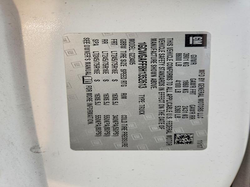 2017 Chevrolet Express G2500 მანქანა იყიდება აუქციონზე, vin: 1GCWGAFF8H1352613, აუქციონის ნომერი: 61670166