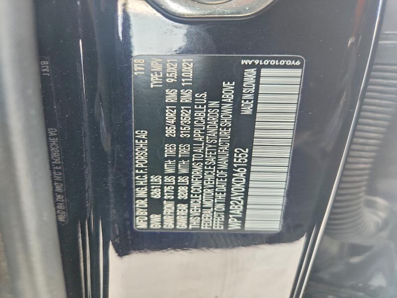 Aukcja sprzedaży 2019 Porsche Cayenne, vin: WP1AB2AY0KDA61552, numer aukcji: 61942116