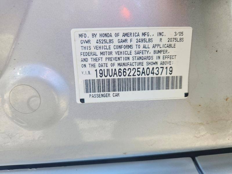 Aukcja sprzedaży 2005 Acura Tl, vin: 19UUA66225A043719, numer aukcji: 85990455