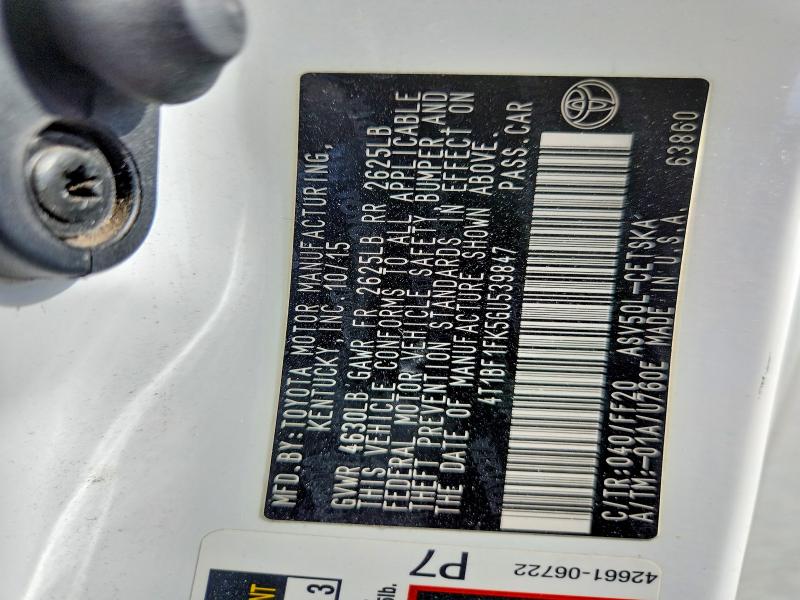 61524456 :رقم المزاد ، 4T1BF1FK5GU539847 vin ، 2016 Toyota Camry مزاد بيع