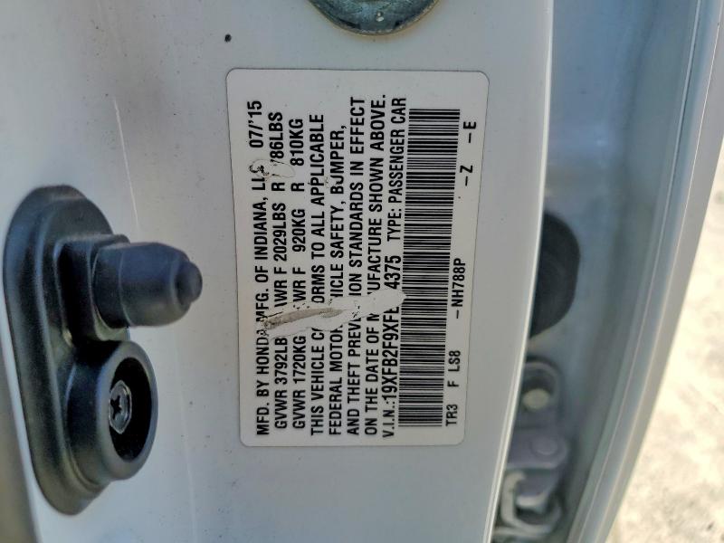 60463886 :رقم المزاد ، 19XFB2F9XFE274375 vin ، 2015 Honda Civic مزاد بيع