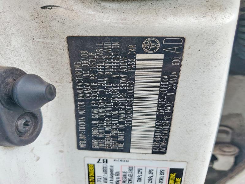 Продаж на аукціоні авто 2009 Toyota Matrix, vin: 2T1KU40E69C100073, номер лоту: 62000606
