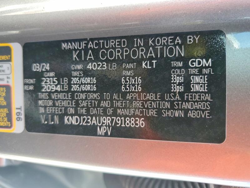 62416206 :رقم المزاد ، KNDJ23AU9R7918836 vin ، 2024 Kia Soul مزاد بيع
