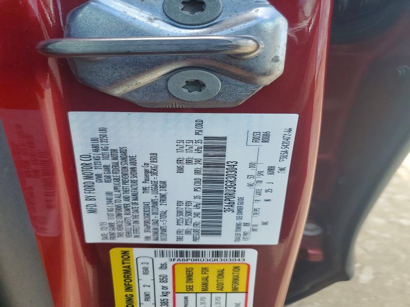 2016 Ford Fusion მანქანა იყიდება აუქციონზე, vin: 3FA6P0RU3GR303043, აუქციონის ნომერი: 62889396
