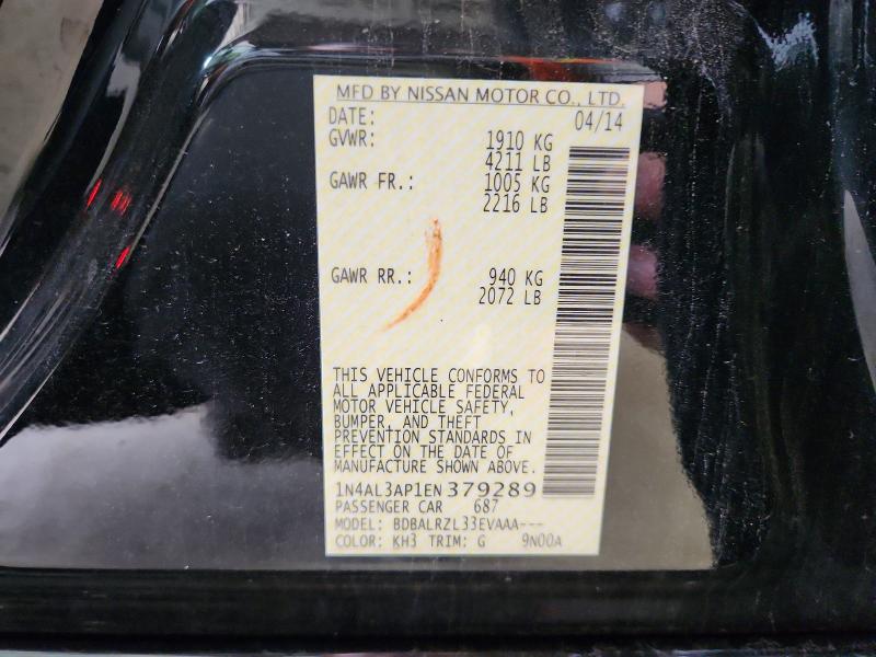 Aukcja sprzedaży 2014 Nissan Altima, vin: 1N4AL3AP1EN379289, numer aukcji: 60549216