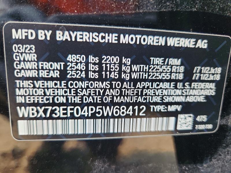Продаж на аукціоні авто 2023 Bmw X1, vin: WBX73EF04P5W68412, номер лоту: 61170266