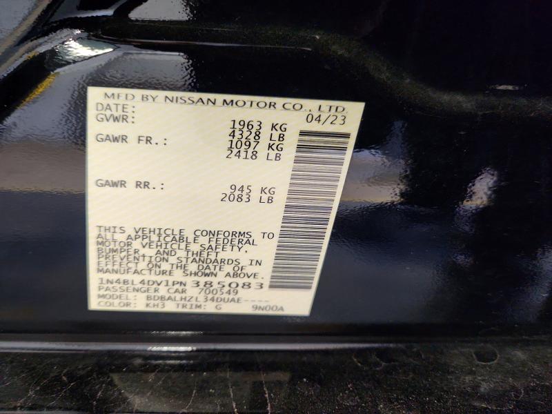 Aukcja sprzedaży 2023 Nissan Altima, vin: 1N4BL4DV1PN385083, numer aukcji: 61800746