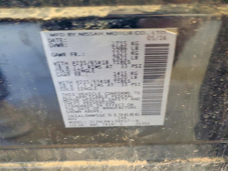 62435156 :رقم المزاد ، 5N1AL0MM5GC519686 vin ، 2016 Infiniti Qx60 مزاد بيع