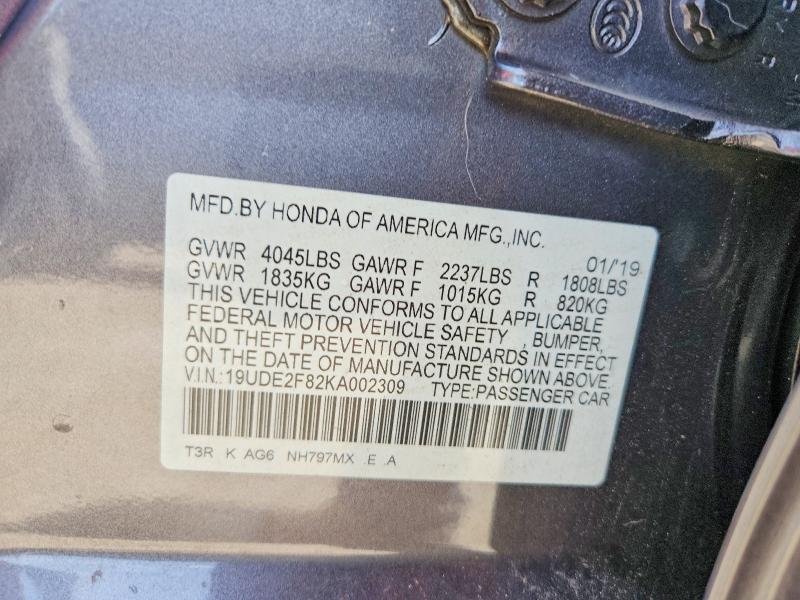 Продажа на аукционе авто 2019 Acura Ilx, vin: 19UDE2F82KA002309, номер лота: 62434766