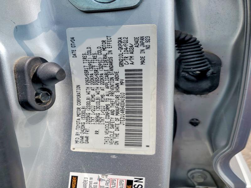 Продаж на аукціоні авто 2004 Toyota 4runner, vin: JTEZU14R640041910, номер лоту: 60898656