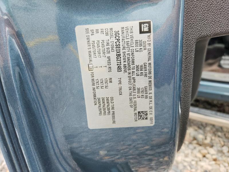 59687366 :رقم المزاد ، 3GCPCSE0XBG272483 vin ، 2011 Chevrolet Silverado مزاد بيع